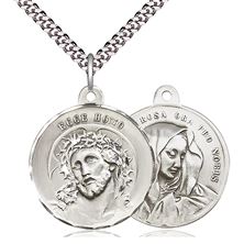 STERLING SILVER ECCE HOMO and MATER DOLOROSA TWO-SIDED MEDAL